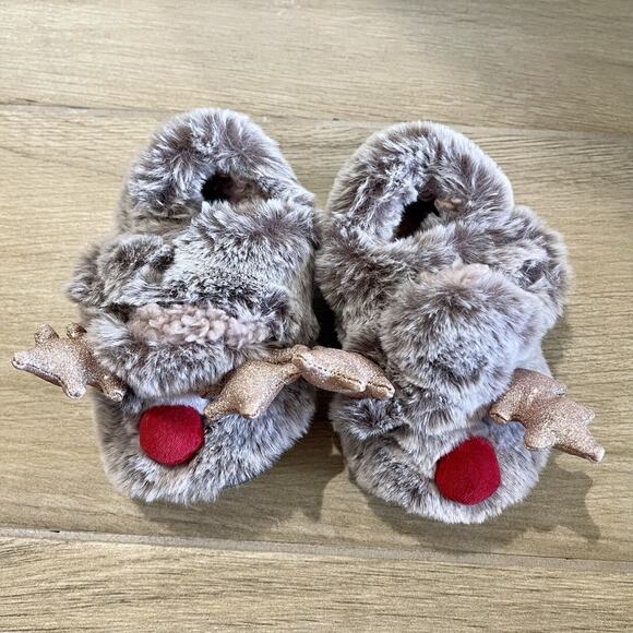 Next Fuzzy Rudolph Reindeer Slippers - Picture 1 of 5